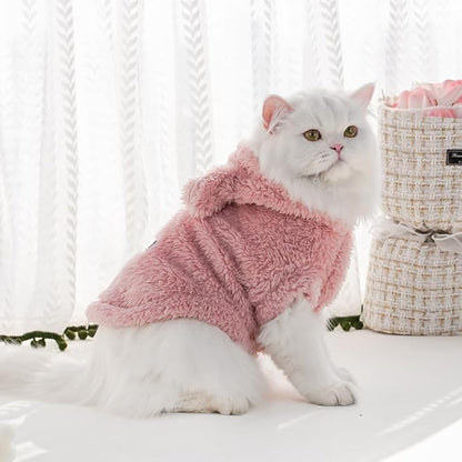 Cat Bunny Ears Costume Cute Dog Kitten Hoodies Sweater Rabbit Ears Puppy Pet Apparel (Small,Pink)