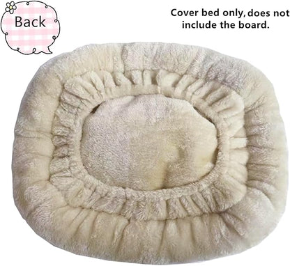 SHENGOCASE Cat Tree Tower Accessories Replacement Parts Top Cushion Bed Cover for Cat Perch with Elastic Band (11.8" x 15.7", Beige)