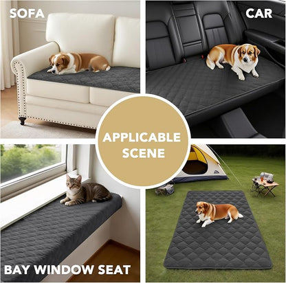 H.VERSAILTEX Chenille Couch Cover for Dogs Washable Soft Fuzzy Sofa Covers for 3 Cushion Couch Sectional Sofa Cover Thick Pet Couch Cover Protector Non-Slip Dog Bed Cover(Grey, 28" x 102")