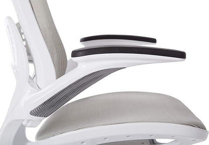 Office Star Ventilated Manager's Office Desk Chair with Breathable Mesh Seat and Back, White Base, White