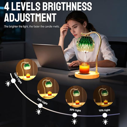GEEZO Fragrance Candle Warmer Lamp，Electric Candle Warmer with Timer & Dimmer，Mom Christmas Birthday Gifts for Women, House Warming Gifts New Home Bedroom Decor