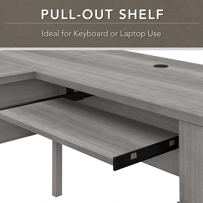 Bush Furniture File Drawer Accommodates Letter-Size documents While Box Drawer Stores Office Supplies and Utensils