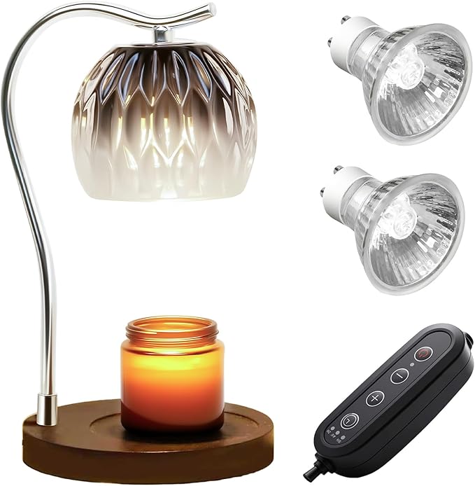 GEEZO Fragrance Candle Warmer Lamp，Electric Candle Warmer with Timer & Dimmer，Mom Christmas Birthday Gifts for Women, House Warming Gifts New Home Bedroom Decor