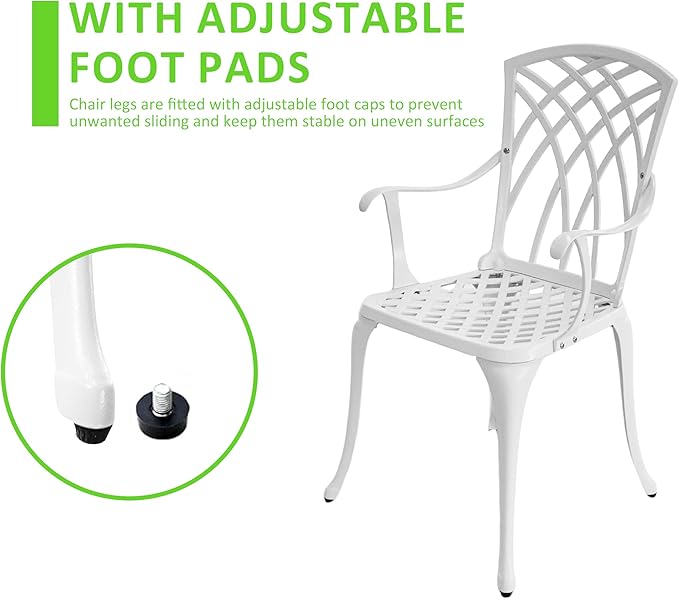Patio Bistro Set, Bistro Set Outdoor 3 Piece, Cast Aluminum Patio Furniture Set, Garden Table Set, 1.97" Umbrella Hole