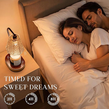 Candle Warmer Lamp with Timer Dimmable, Height Adjustable Wax Melt Warmer for Home Decor & New Home Bedroom, Vintage Candle Lamp for Scented Wax Jar Candles with 2 Bulbs,Birthday Gift for Women & Moms