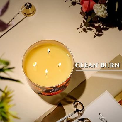 HomeLights 4-Wick Candles for Home Scented - 18oz Soy Wax Blend Candle Long-Lasting Fragrance, Eclectic Mixed Styles Home Decor and Housewarming Gifts, Amalfi Citrus