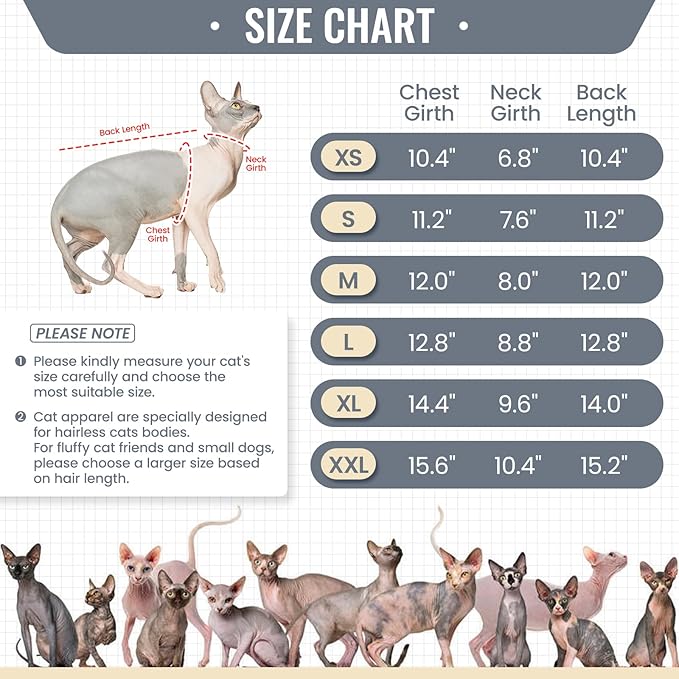 DENTRUN Sphynx Hairless Cats Shirt Pullover Kitten T-Shirts, Breathable Cat Wear Turtleneck Sweater Adorable Cat's Clothes Vest Pajamas Jumpsuit