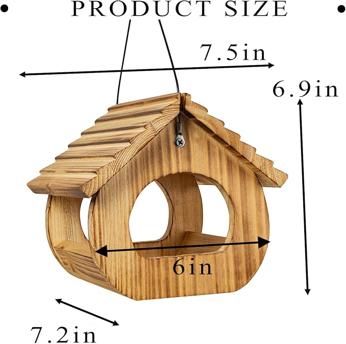 BalterFF Bird Feeders for Outdoors,Wooden Unique Seed Sunflower Food Feeder Blue Cardinal Finch Backyard Platform Balcony Gazebo Tree Fence Wall Mount Effortless Holder Automatic Buddy
