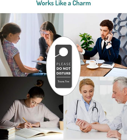 Do Not Disturb Door Hanger Sign, 2 Pack (Printed on Both Sides), 9.3″x3.5″ PVC Plastic, Please Do Not Disturb Sign for Home, Office, Hotel, Bathroom, Bedroom, Counseling, Therapists, Clinic, Regular