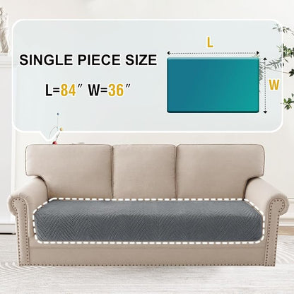 Turquoize Waterproof Couch Cover for Dogs Fuzzy Pet Couch Covers for Sofa Thick Dog Bed Cover Non-Slip Sofa Covers for 3 Cushion Couch Protector Slipcover Pet Friendly (Grey, 36" x 84")