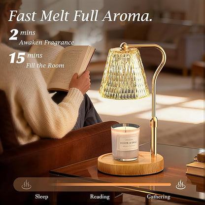 Candle Warmer Lamp with Timer Dimmable Gifts for Women, Adjustable Height Wax Warmer Lamp for Scented Candles, House Warming Gifts for New Home Modern Farmhouse Decor