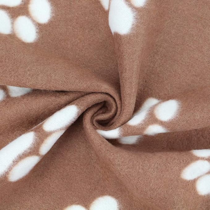 Comsmart Dog Blankets for Small Dogs, 6 Pack Puppy Blanket Cute Paw Print Pet Blanket for Dog, Puppy, Cat, Kitten, 39x35 inches, Brown