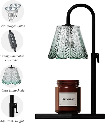 Candle Warmer Lamp with Timer & 4 Brightness Settings - Wax Melt Warmer for Jar Candles Adjustable Height, Home Decor, Birthday Gifts for Women (Includes 2 Bulbs)