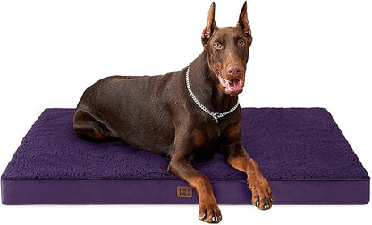 EHEYCIGA Orthopedic XXL Dog Beds for Jumbo Dogs with Removable Washable Cover for Crate, Purple, 47x29