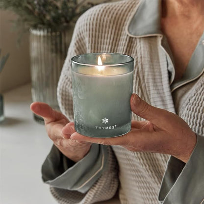 Thymes Scented Candles for Home Decor - Luxury Home Fragrance Gifts for Women & Men - Winter Candles with Crisp Notes of Sage, Eucalyptus, & Cypress Needles - Sage-Green (Highland Frost, 6.5 oz)