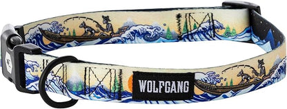 Wolfgang Heavy Duty, Adjustable Dog Collar with Quick Release Nylon Buckle for Walking & Training, MountainWave Print, Small