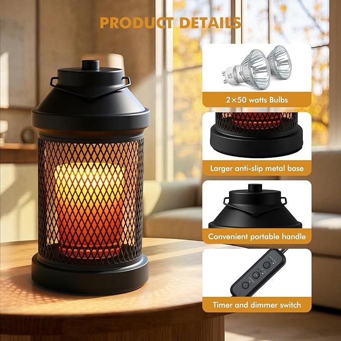 Candle Warmer Lamp - Electric Candle Jars Warmer with Timer & Dimming Function, Wax Melt Warmer for Home Fragrance and Home Décor, Bedside Lamp, Gifts for Women Mom (Grid, 2 Bulbs Included)