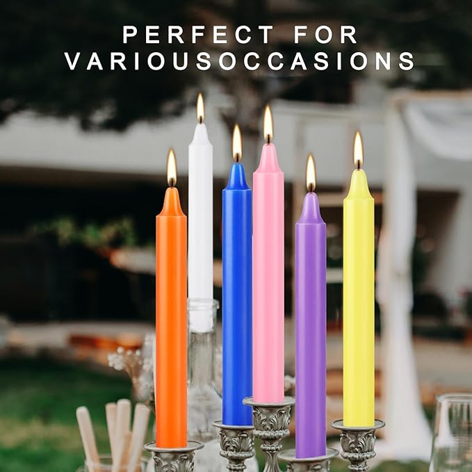 40 Pack Spell Chime Candles-4 Inch Multi-Colored Taper Candles Sticks-for Home Decor Kitchen Decor Wedding Decoration-10 Colours