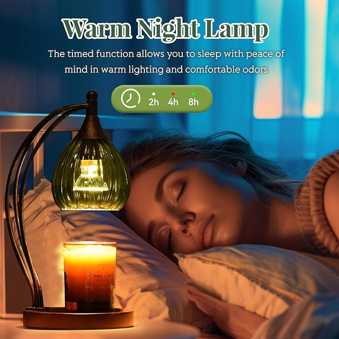 Candle Warmer Lamp, Electric Candle Warmer with Timer Dimmer - for Scented Jar Candles - Melter Lamp for Housewarming Gifts New Home Decor