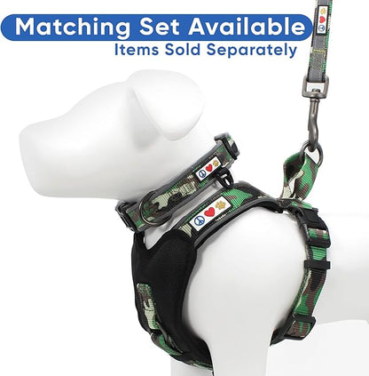 Pawtitas 6 FT Padded Dog Leash with Comfortable Neoprene Padding Handle - Camo Green Lead | Small Reflective Dog Leash with Highly Reflective Band Perfect for Extra Small and Small Dogs and Puppies.