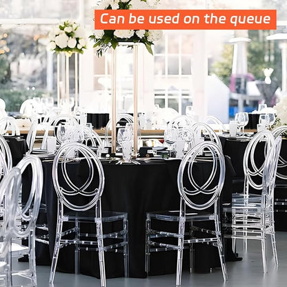 Cuckan 120 Inch Round Tablecloth, 2 Pack Black Stain Resistant and Wrinkle-Free Polyester Table Cover for Wedding, Banquet, Party, Restaurant – [Black ], [2-Pack]