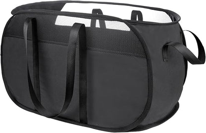 Pop Up Laundry Hamper，with Durable Handles collapsible laundry basket，Easy to Open and Fold for college Dorm,kids room，travel (Black)…