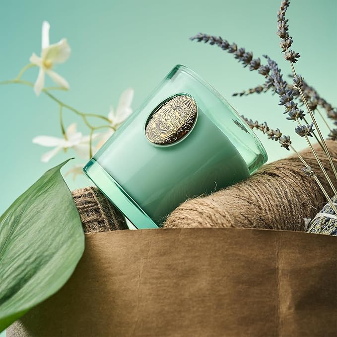 M&SENSE Natural Aromatherapy Soy Candle | Eucalyptus Mint & Blue | 9.2 oz, 50H Burn Time | Luxury Scented Candle for Relaxation, Gifting, Home Décor | Ideal for Bedroom, Office, Party Ambiance