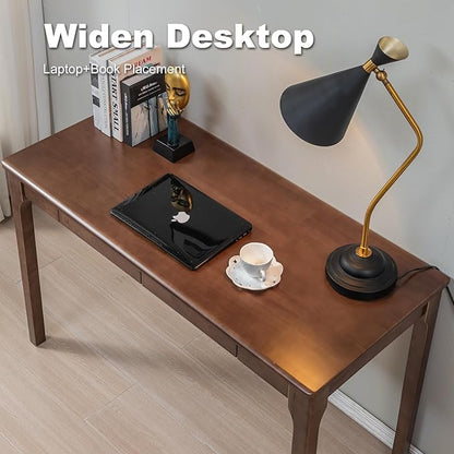 Solid Wood Desk with Drawers, Small Computer Desk for Small Spaces, Gaming Study Home Office Desks for Work, Student PC Desk for Bedroom, Escritorios para Cuartos
