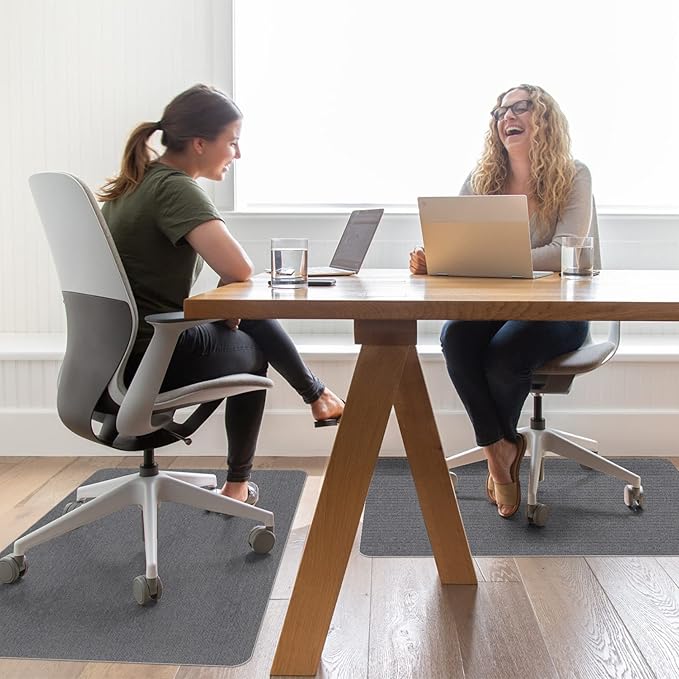 Sycoodeal Office Chair Mat for Hardwood Floor,Office Computer Gaming Chair Mat for Tile Floor,Large Floor Protector Rug,Anti-Slip,Easy to Clean,Grey(48"x60")