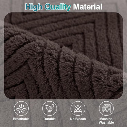 Turquoize Non-Slip Couch Armrest Covers for Sofa Fuzzy Couch Arm Covers Set of 2 Washable Thick Soft Recliner Chair Arm Cover Protector Cover (Brown, 23" x 23" 2 Pack)