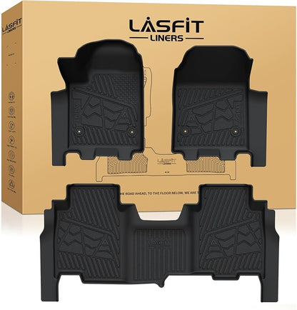 LASFIT Floor Mats for Chevrolet Chevy Silverado EV & GMC Sierra EV 2024-2026 (Fit Multi-Flex Midgate, Not Fit Without Multi-Flew Midgate), All Weather TPE Custom Fit Floor Liners