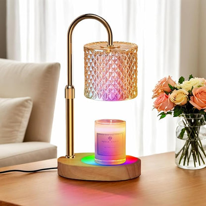 Candle Warmer Lamp with 7 LED Color Changing, Timer Dimmer Height Adjustable, Candle Warmer with RGB Model Home Decor for Mom, Wife, Lover, Friend