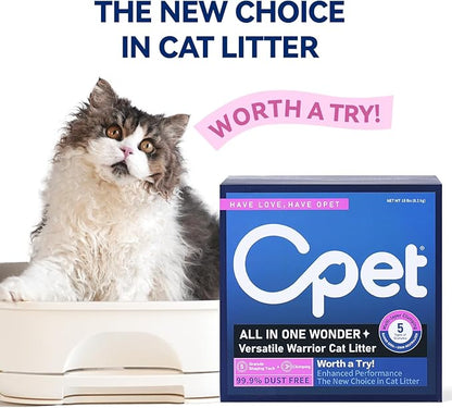 OPET Mixed Tofu Cat Litter -Strong Clumping Litter, Mixed Tofu and Bentonite, 99.9% Dust Free and Flushable Cat Litter, Natural Sustainable Ingredients Odor Control, Low Tracking