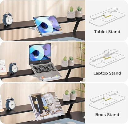 COMHOMA Electric Standing Desk with Drawers, 55 x 24 Inch Sit Stand up Desk with Monitor Stand, Laptop Stand, Height Adjustable Home Office Computer Desks with Memory Preset Controller (Ebony Black)