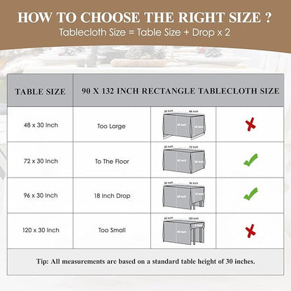 Rectangle Tablecloths 90x132 Inch 2 Pack Royal Blue Tablecloth for 6ft Washable Decorative Linen Polyester Table Cloths for 8ft Dining Table Banquets Buffet Parties and Wedding