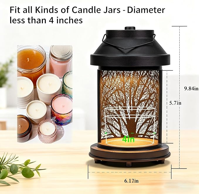 Candle Warmer Lamp - Candle Jars Warmer with Timer & Dimming Function, Electric Candle Lamp for Home Fragrance and Home Décor, Bedside Lamp, Gifts for Women Mom (2 Bulbs Included)