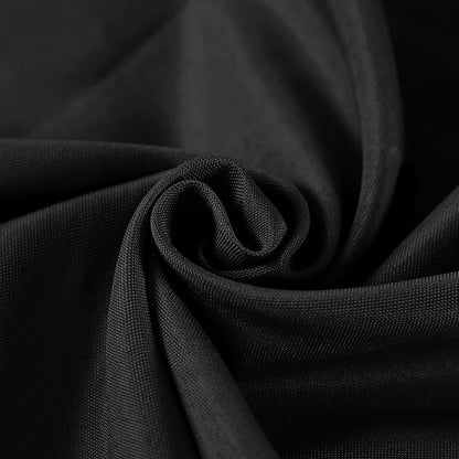 6 Pack Black Round Tablecloths 132 Inches Table Cloth Stain and Wrinkle Resistant Washable Polyester Table Cover Fabric for Party, Wedding,Dining,and Banquet Decoration