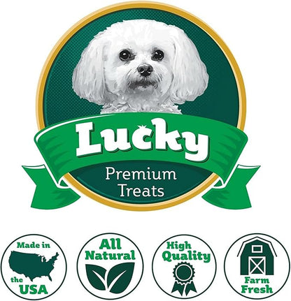 Lucky Premium Treats Lucky Shorty Slims – Beef Dog Treats and Crunchy Dog Chew Sticks with Real Beef for Small to Large Dogs (20 Count)