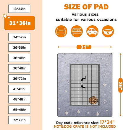 LOOBANI Washable Pee Pads for Dogs, 2 Pack 31 x 36 in Reusable Pee Pads for Dog Mat Puppy Mats Training Non Slip Whelping Mat for Dog Playpen, Crate, Car, Grey