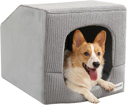 Hovicaed Indoor Dog House Small Sized Dog Tent with Dog Cave Bed 26x20ines | Covered Dog Bed With Washable Removable Cover-Pet Orthopedic Egg-Crate Foam Cushion Sturdy Frame For Inside Dog House