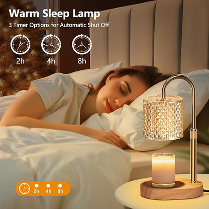 Electric Candle Lamp Warmer with Timer Dimmer Adjustable Height,Gifts for Women and Men,Vintage Home Decor