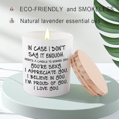 BFJLIFE Candles Gifts for Her Funny Novelty Unique Valentines Mothers Day Anniversary Birthday Christmas Gifts for Girlfriend Wife Stocking Stuffers Lavender Scented Soy Candle