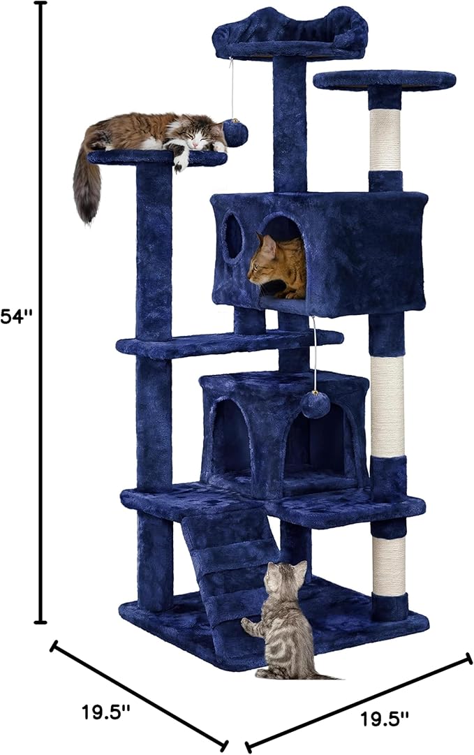 Yaheetech 54in Cat Tree Tower Condo Furniture Scratch Post for Kittens Pet House Play