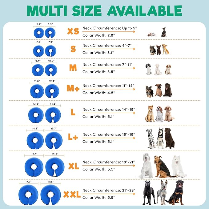 BENCMATE Inflatable Dog Cone Collar Alternative, Soft Dog Cone for Small Medium Large Dogs and Cats, Neck Recovery ECollar Donut Collar After Surgery (Large, Pink)