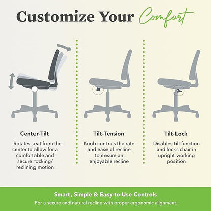 HON Crio Ergonomic Office Chair, High Back Task Chair with Adjustable Arms, Lumbar Support, 360 Swivel, Center-Tilt Recline, for Desks, Computers, Home Office, Black