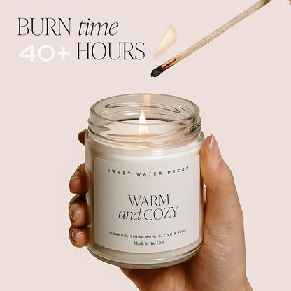 Sweet Water Decor Cinnamon Roll Candle - Fall Scented with Cinnamon, Icing and Buttery Pastry for Home - Autumn Soy Candle with 40 Hours Burn Time - 9Oz Gold Lid Clear Jar Cozy Scents