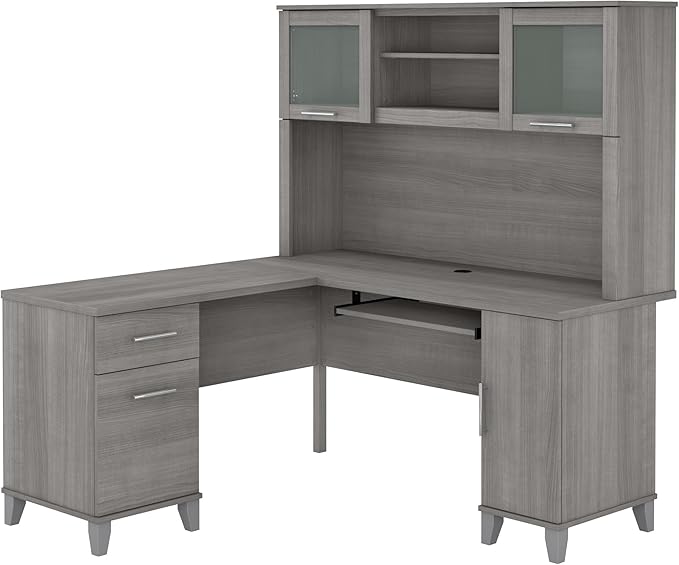 Bush Furniture File Drawer Accommodates Letter-Size documents While Box Drawer Stores Office Supplies and Utensils