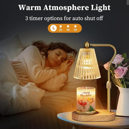 Candle Warmer Lamp with Timer Dimmer Adjustable Height for New Home Bedroom,Mothers Day Gifts,Vintage Home Decor for Scented Jar