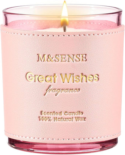 M&SENSE Floral Citrus Scented Candles, Vegan Soy Wax, No Toxin 10oz Long Lasting 42-Hour Burn Time Relaxing, Date Night, Aromatherapy Fall Winter Candles for Home, Thanksgiving Christmas Gifts