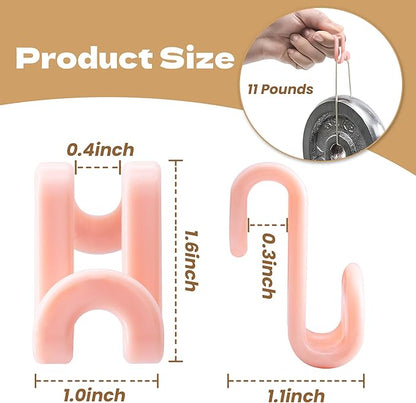 Mlici Clothes Hanger Connector Hooks, 60 Pack Hanger Extender Space Saver, Heavy Duty Clothes Extender Hooks for Stacking Closet Organization (Pink)